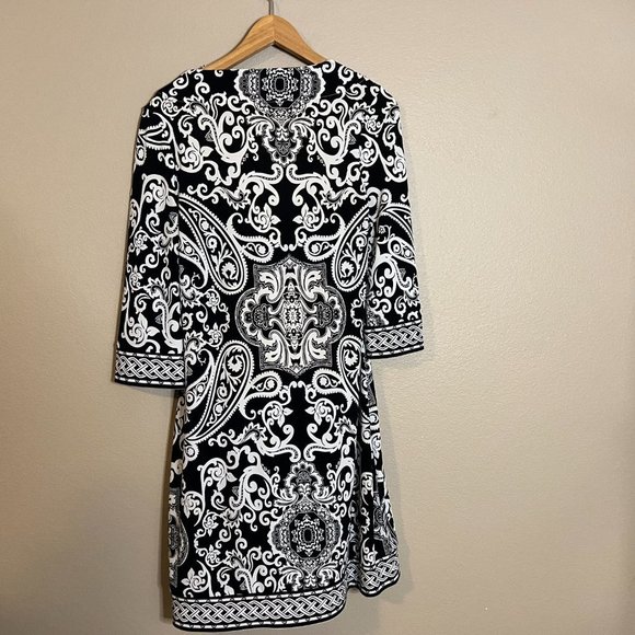 Black House White Market Boho Square Neck Bell Sleeves Shift Dress S to M - Picture 3 of 6
